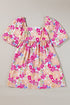 Summer Floral Square Neck Puff Sleeve Babydoll Dress